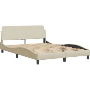 vidaXL Bettgestell - 120x200 - Creme - Strapazierfähiger Stoff - Modernes Design - Bett vidaXL Bettgestell - 120x200 - Creme - Strapazierfähiger Stoff - Modernes Design - Bett