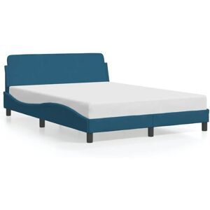 Cadre de lit vidaXL - Velours bleu - 140x190 cm - Publicité Cadre de lit vidaXL - Velours bleu - 140x190 cm - Publicité