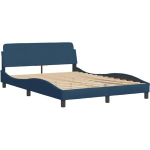 VidaXL Bed Frame - Blauw - 140x200cm - Modern Support VidaXL Bed Frame - Blauw - 140x200cm - Modern Support