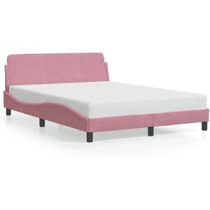 vidaXL Bedframe 373197 - Roze, 140x200 cm, Fluweel vidaXL Bedframe 373197 - Roze, 140x200 cm, Fluweel