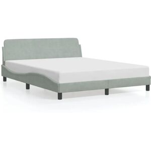 VidaXL Bettgestell - Hellgrau Samt 160x200 - Bett VidaXL Bettgestell - Hellgrau Samt 160x200 - Bett