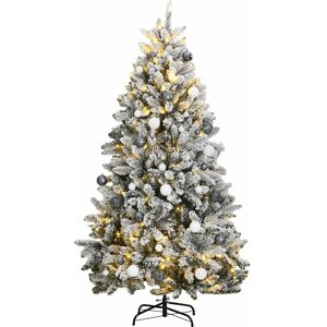 vidaXL Artificial Hinged Christmas Tree - 180cm, 300 LEDs, White Balls vidaXL Artificial Hinged Christmas Tree - 180cm, 300 LEDs, White Balls