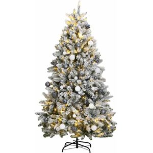 VidaXL Green White Hinged Christmas Tree - 270cm - LED Lights VidaXL Green White Hinged Christmas Tree - 270cm - LED Lights
