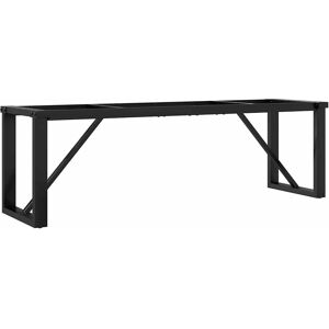 vidaXL Black Cast Iron O-Shape Coffee Table 140x30x43 cm vidaXL Black Cast Iron O-Shape Coffee Table 140x30x43 cm