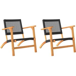 vidaXL Gartensets - Schwarz, 2 Stühle vidaXL Gartensets - Schwarz, 2 Stühle