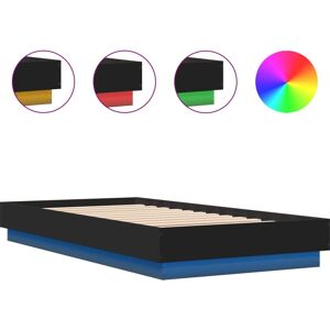 vidaXL Bed Frame with LED Lights Black 75x190 cm Small Single vidaXL Bed Frame with LED Lights Black 75x190 cm Small Single