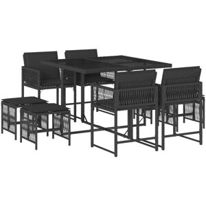 VidaXL Outdoormöbel-Set - Langlebiges PE-Rattan, Klappbar, Gepolstert, Glastisch VidaXL Outdoormöbel-Set - Langlebiges PE-Rattan, Klappbar, Gepolstert, Glastisch