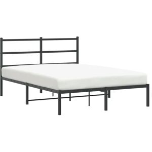 vidaXL Bedframe - 140x200 cm - Metaal, Zwart, met hoofdbord vidaXL Bedframe - 140x200 cm - Metaal, Zwart, met hoofdbord