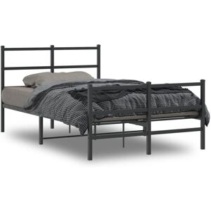 vidaXL Black Metal Bed Frame with Headboard and Footboard - Bed Type vidaXL Black Metal Bed Frame with Headboard and Footboard - Bed Type