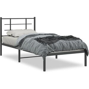 vidaXL metallramme svart 90x200 cm med nakkestøtte - Sengestel vidaXL metallramme svart 90x200 cm med nakkestøtte - Sengestel