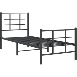 vidaXL Black Metal Bed Frame with Headboard & Footboard - Bed Type vidaXL Black Metal Bed Frame with Headboard & Footboard - Bed Type
