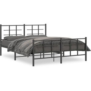 vidaXL Metal Bed Frame with Footboard - Bed Frame vidaXL Metal Bed Frame with Footboard - Bed Frame