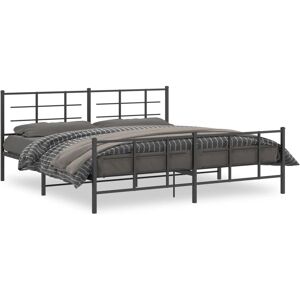 vidaXL Metal Bed Frame with Headboard - Bed Type vidaXL Metal Bed Frame with Headboard - Bed Type