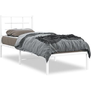 vidaXL 355606 Bettgestell - Metall Weiß 107x203 cm mit Kopfteil vidaXL 355606 Bettgestell - Metall Weiß 107x203 cm mit Kopfteil