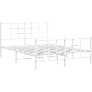 vidaXL Metal Bed Frame with Headboard, 140x190 cm - Bed Frame vidaXL Metal Bed Frame with Headboard, 140x190 cm - Bed Frame