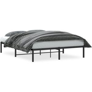 vidaXL Metal Bed Frame - 150x200 cm - Black - Support Mattress & Storage vidaXL Metal Bed Frame - 150x200 cm - Black - Support Mattress & Storage