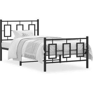 vidaXL Bed Frame - Metal - Black - 90x190cm - Bed vidaXL Bed Frame - Metal - Black - 90x190cm - Bed