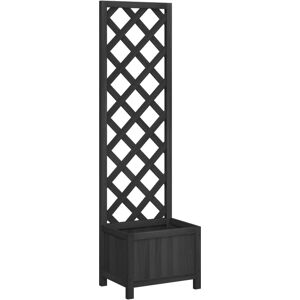 vidaXL Planter with trellises Black solid wood fir 40 x 30 x 135 cm vidaXL Planter with trellises Black solid wood fir 40 x 30 x 135 cm