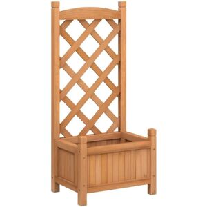 vidaXL Planter with Trellis Brown Solid Wood Fir - Planter with Trellis vidaXL Planter with Trellis Brown Solid Wood Fir - Planter with Trellis