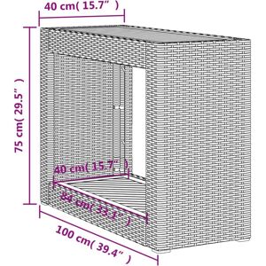 vidaXL Garden Side Table with Wooden Top - Garden Side Table vidaXL Garden Side Table with Wooden Top - Garden Side Table