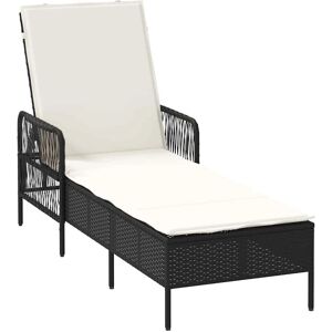 Vidaxl - Sonnenliege Schwarz und Creme Ratán - 157x55x92 cm - Sonnenliege Vidaxl - Sonnenliege Schwarz und Creme Ratán - 157x55x92 cm - Sonnenliege
