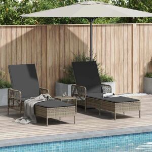 Vidaxl - Tuinloungeset 3 Grijs en Donkergrijs Polyrattan Vidaxl - Tuinloungeset 3 Grijs en Donkergrijs Polyrattan