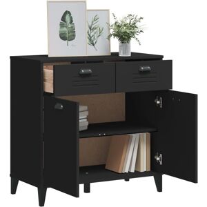 vidaXL Black Sideboard Solid Pine Wood Storage Cabinet - Sideboard vidaXL Black Sideboard Solid Pine Wood Storage Cabinet - Sideboard