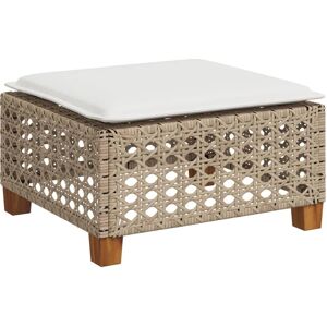 vidaxl Garden Stool - Beige PE Rattan with Cushion vidaxl Garden Stool - Beige PE Rattan with Cushion