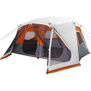 vidaXL Camping Tent with LED Light Dome Tent Lightweight Tent Grey and Orange - Camping Tent vidaXL Camping Tent with LED Light Dome Tent Lightweight Tent Grey and Orange - Camping Tent