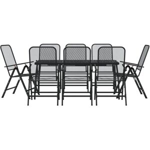 vidaXL Garden Dining Set - 9 Piece, Outdoor Table & Chairs - Anthracite vidaXL Garden Dining Set - 9 Piece, Outdoor Table & Chairs - Anthracite