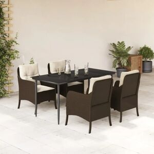 vidaXL Garden Dining Set 5 Piece with Cushions - Outdoor Table & Chairs vidaXL Garden Dining Set 5 Piece with Cushions - Outdoor Table & Chairs