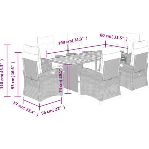 VidaXL Gartenmöbel-Set 7 Stück Beige - Outdoor-Möbel VidaXL Gartenmöbel-Set 7 Stück Beige - Outdoor-Möbel