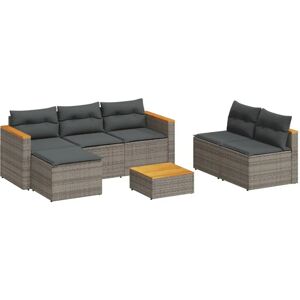 vidaXL Gartenmöbel-Set - Grau Poly Rattan - 5-teilig vidaXL Gartenmöbel-Set - Grau Poly Rattan - 5-teilig