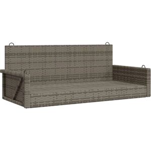 vidaXL Swing Bench Grey - Outdoor Swing Chair Porch Swing Hanging Chair Poly Rattan vidaXL Swing Bench Grey - Outdoor Swing Chair Porch Swing Hanging Chair Poly Rattan