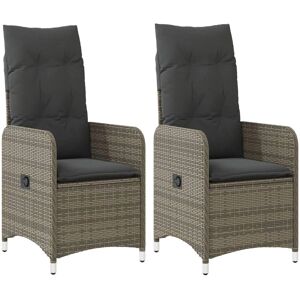 vidaXL have-recliners - Justerbare, med puder - Grå - Have møbler vidaXL have-recliners - Justerbare, med puder - Grå - Have møbler
