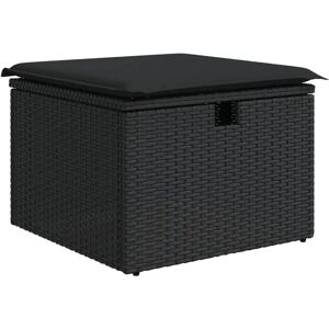vidaXL Hocker - Robuster PE Rattan Gartensitz mit Stauraum - Schwarz vidaXL Hocker - Robuster PE Rattan Gartensitz mit Stauraum - Schwarz