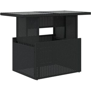 vidaXL Gartentisch mit Glasplatte Schwarz vidaXL Gartentisch mit Glasplatte Schwarz