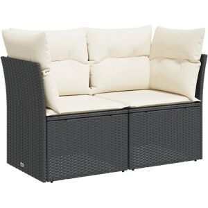 Vidaxl - Sofá de jardín 2 plazas avec coussins en rotin synthétique noir - Publicité Vidaxl - Sofá de jardín 2 plazas avec coussins en rotin synthétique noir - Publicité