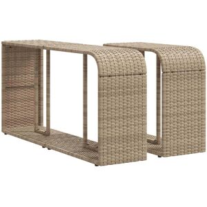 vidaXL Storage Shelves 2 pcs Beige Poly Rattan - Storage Shelves vidaXL Storage Shelves 2 pcs Beige Poly Rattan - Storage Shelves