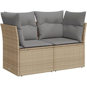 vidaXL Beigen Grau 2-Sitzer Gartensofa - Außenmöbel vidaXL Beigen Grau 2-Sitzer Gartensofa - Außenmöbel