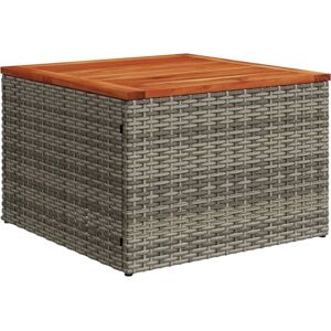 vidaXL Garden Table Outdoor Dining Table Grey Poly Rattan and Acacia Wood - garden table vidaXL Garden Table Outdoor Dining Table Grey Poly Rattan and Acacia Wood - garden table