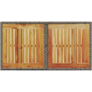 vidaXL outdoor table - Garden Table Grey Poly Rattan and Acacia Wood vidaXL outdoor table - Garden Table Grey Poly Rattan and Acacia Wood