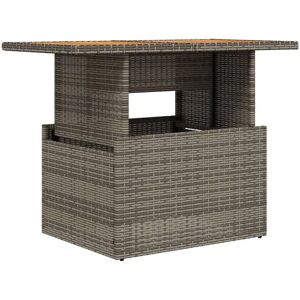 vidaXL Gartentisch - Garten Tisch Grau Poly Rattan und Akazienholz vidaXL Gartentisch - Garten Tisch Grau Poly Rattan und Akazienholz