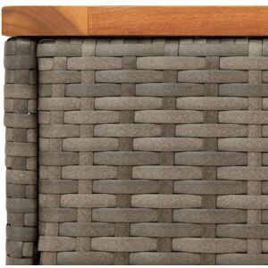 vidaXL Outdoor Table with Glass Top Grey Poly Rattan vidaXL Outdoor Table with Glass Top Grey Poly Rattan