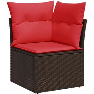 vidaXL Garden Corner Sofa - Poly Rattan - Brown - Garden Corner Sofa vidaXL Garden Corner Sofa - Poly Rattan - Brown - Garden Corner Sofa