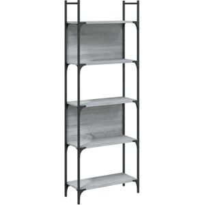 vidaXL Grey Sonoma 5-Tier Bookshelf - Storage Cabinet vidaXL Grey Sonoma 5-Tier Bookshelf - Storage Cabinet