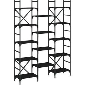 vidaXL Bookshelf Black 127.5x28.5x172.5 cm Engineered Wood - Bookshelf vidaXL Bookshelf Black 127.5x28.5x172.5 cm Engineered Wood - Bookshelf