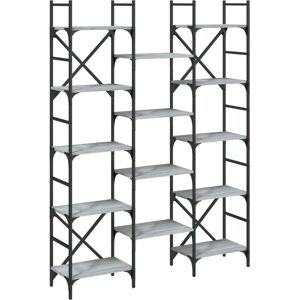 vidaXL Bookshelf Grey Sonoma 127.5x28.5x172.5 cm Engineered Wood - Bookshelf vidaXL Bookshelf Grey Sonoma 127.5x28.5x172.5 cm Engineered Wood - Bookshelf