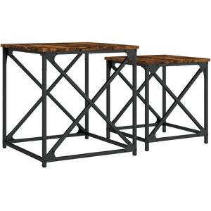 vidaXL 838945 Mesa de café - Roble ahumado - Estilo industrial vidaXL 838945 Mesa de café - Roble ahumado - Estilo industrial