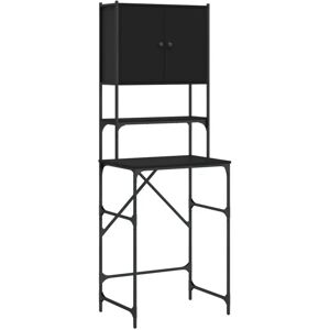 vidaXL Washing Machine Cabinet - Engineered Wood Storage Shelf Black vidaXL Washing Machine Cabinet - Engineered Wood Storage Shelf Black